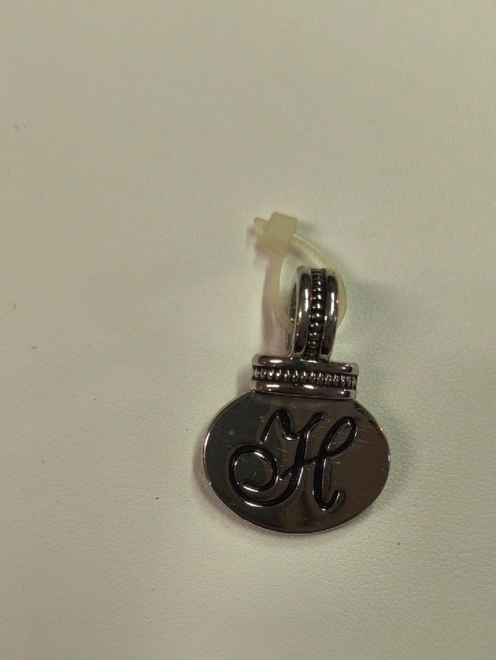 Silver Initial H Pendant Charm By Ganz Nwt
